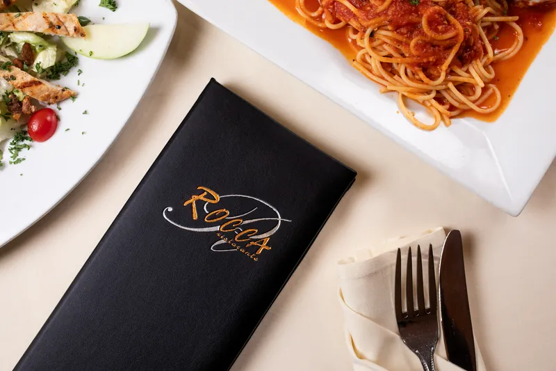 The menu on a set table